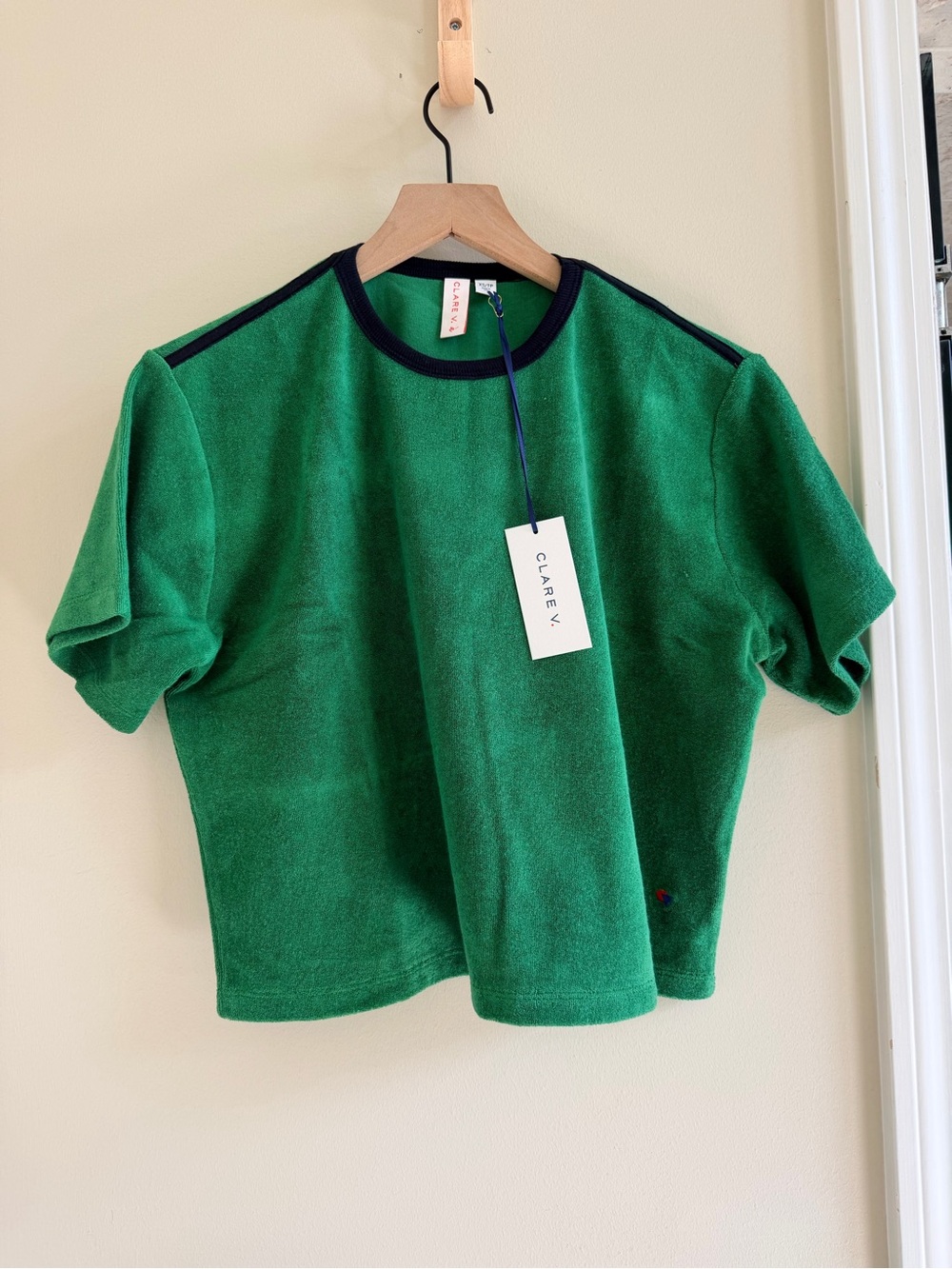 Clare V La Plage Tee in Basil NWT $145